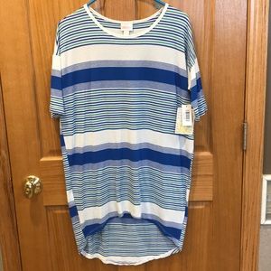 🧜‍♀️BNWT mermaid XXS LuLaRoe Irma blue/teal/white
